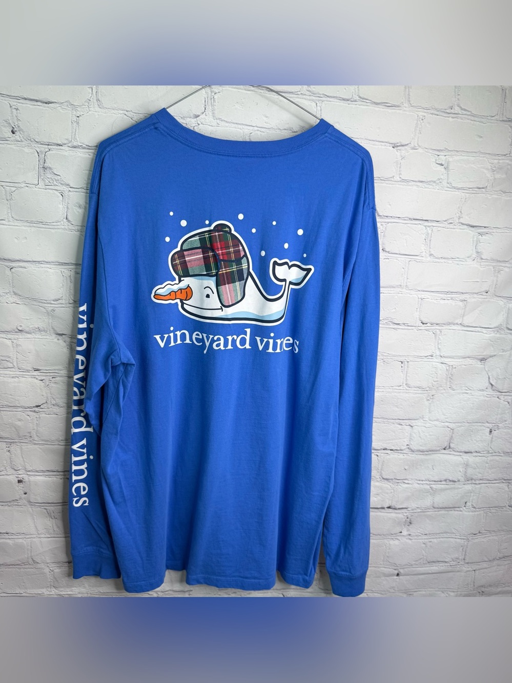 Vineyard Vines Holiday Plaid Whale Long Sleeve Shirt XL